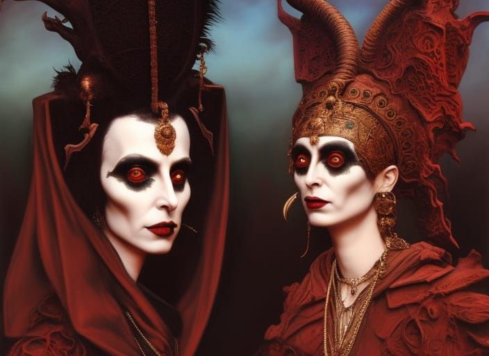 Gothic Dracula Portrait in Steampunk Renaissance Style