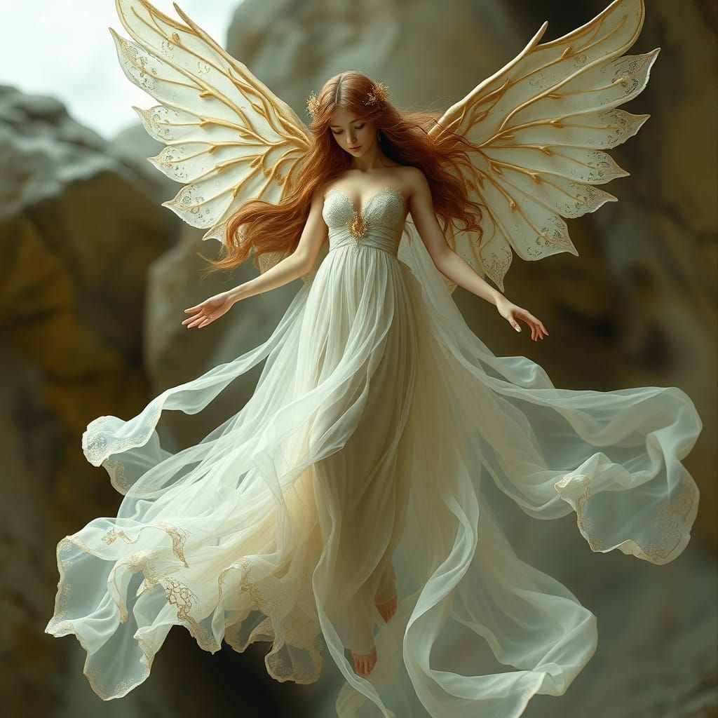 Ethereal Goddess Descends in Dreamlike Fashion