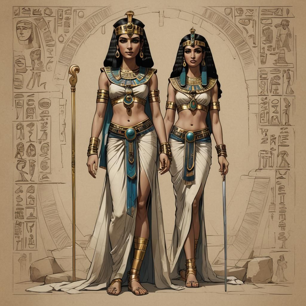 Elegant Sketch of Cleopatra in Full Body