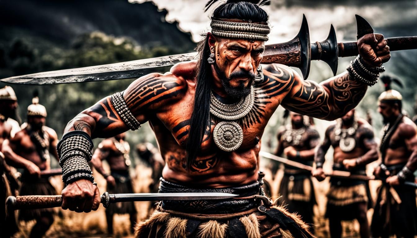 Barbarians Preparing for War with Tribal Tattoos