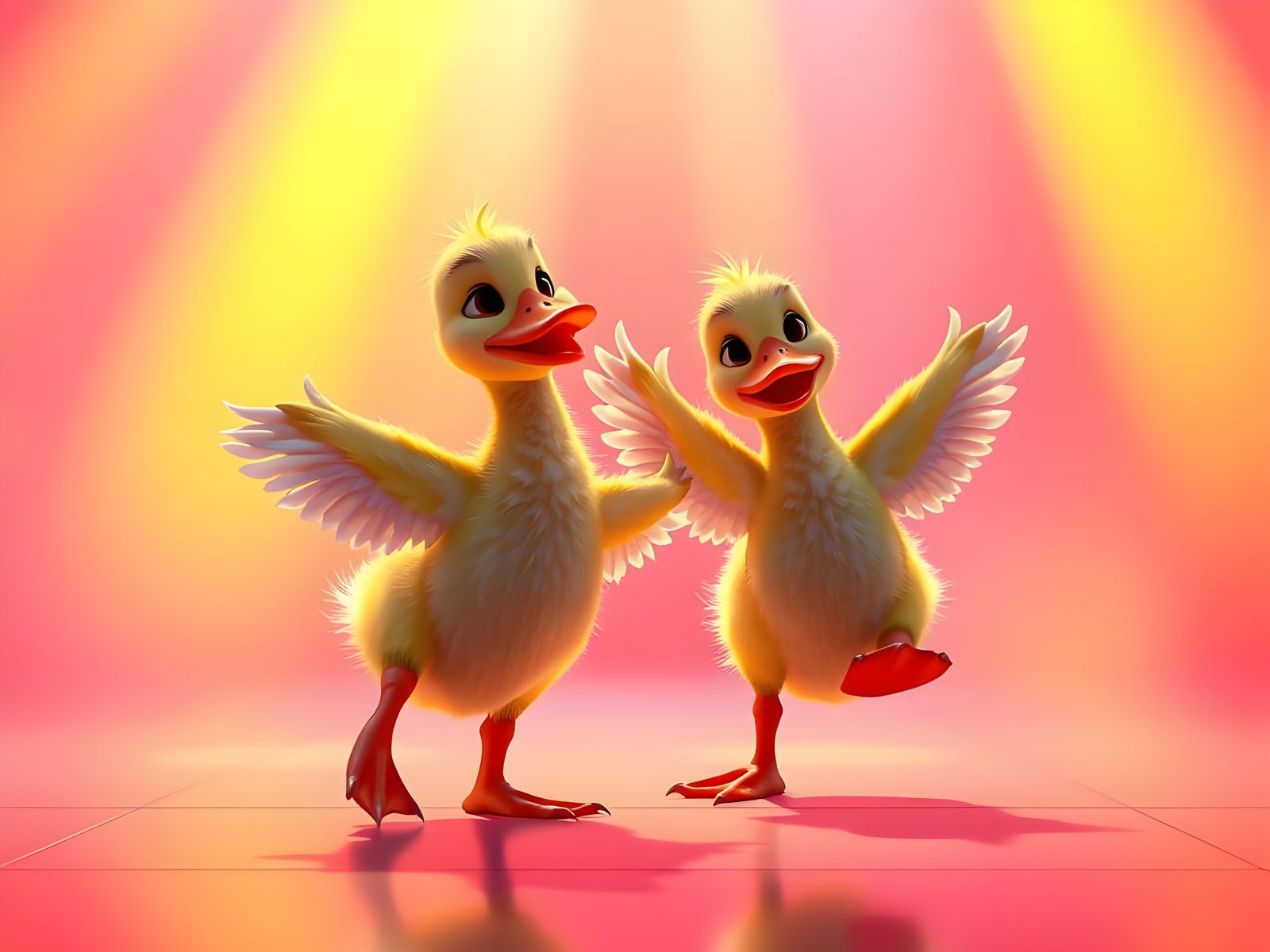 Ducklings Disco in Vibrant 3D Style