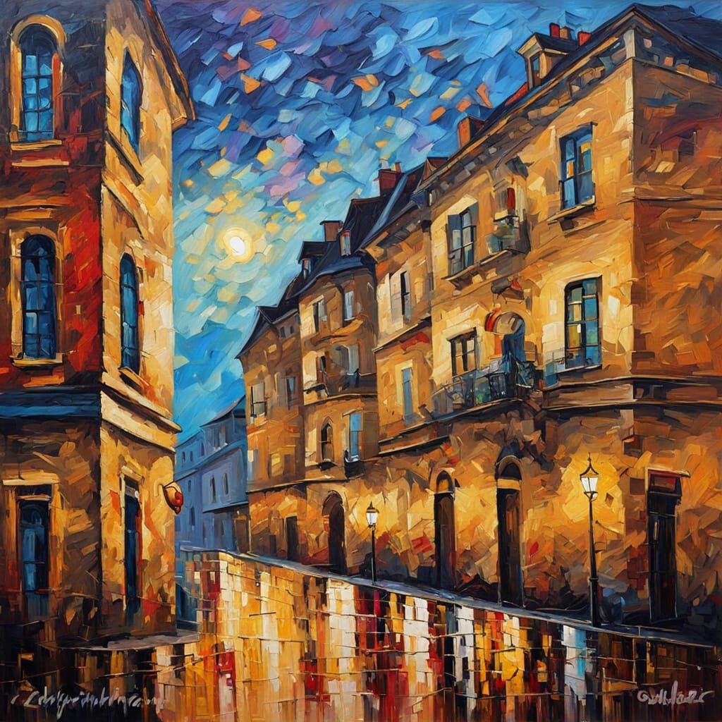 Bordeaux Cityscape in Neo-Impressionist Style
