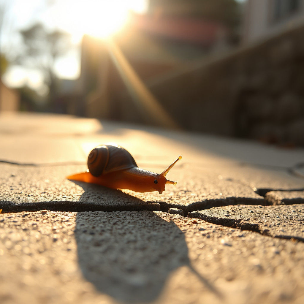 Slug's Glistening Trail in Natural Light: Macro Photography