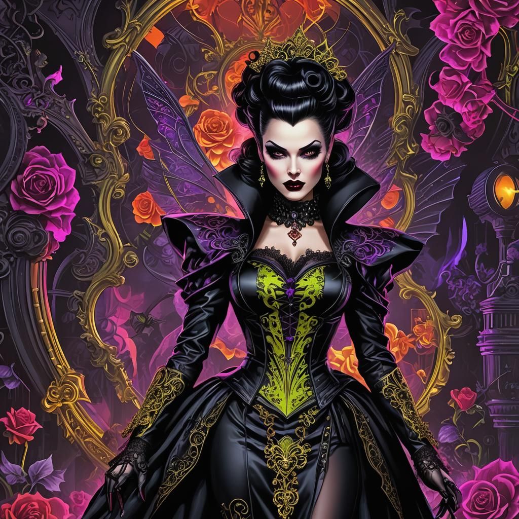 Gothic Pinup Female Vampire