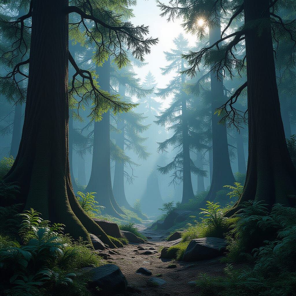 Misty Forest Rendered in Unreal Engine
