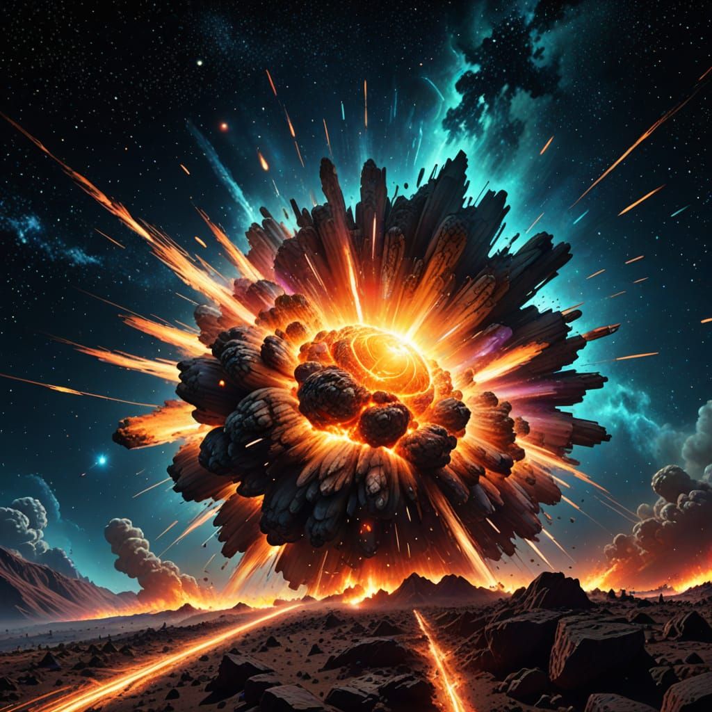 Vibrant Cosmic Supernova Explosion in Space