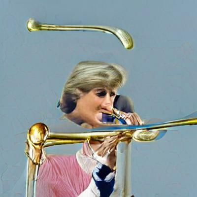 Somber Trombone Portrait of a Woman