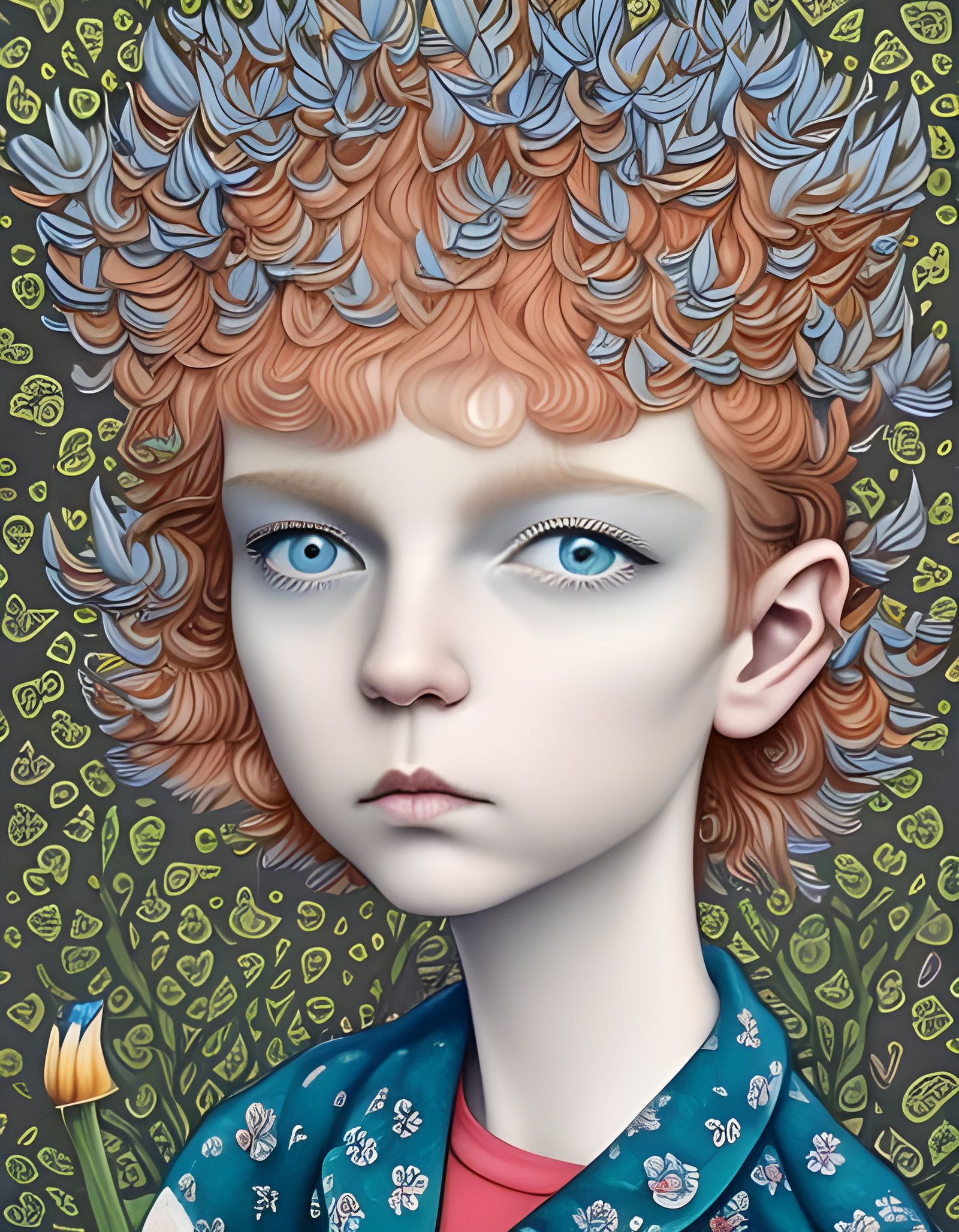 Pop Surrealist Portrait of a Young Naturalist