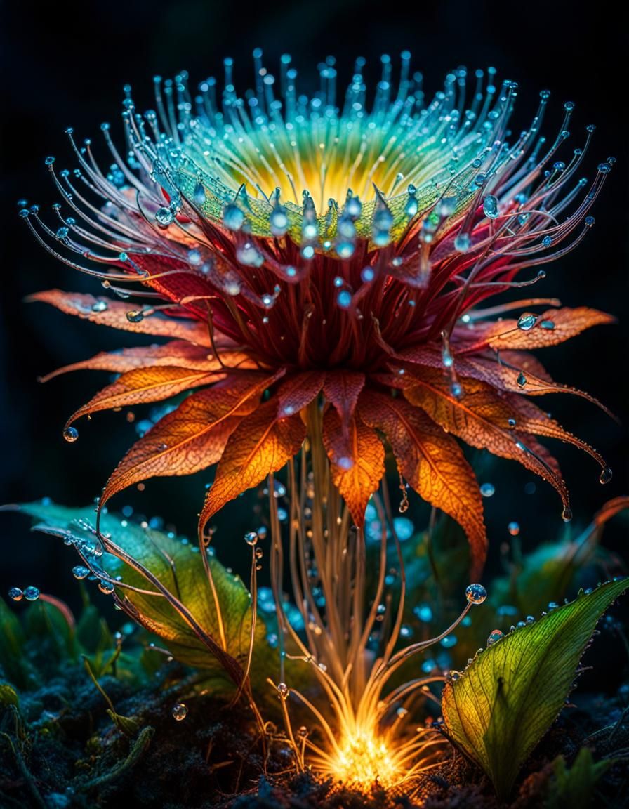 Glowing Magical Plants with Ghostly Flames