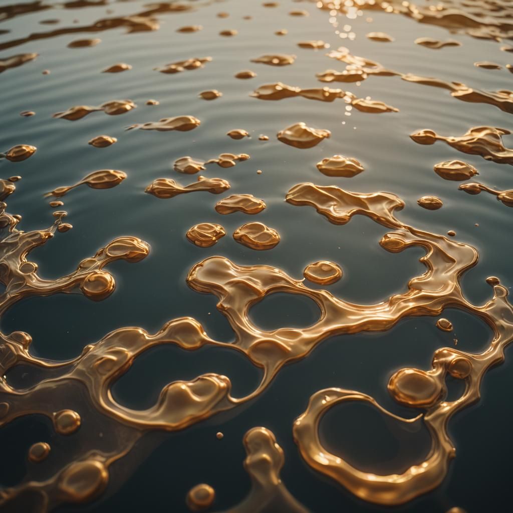 Wax Art Sculpture Floating on Water: Cinematic Still