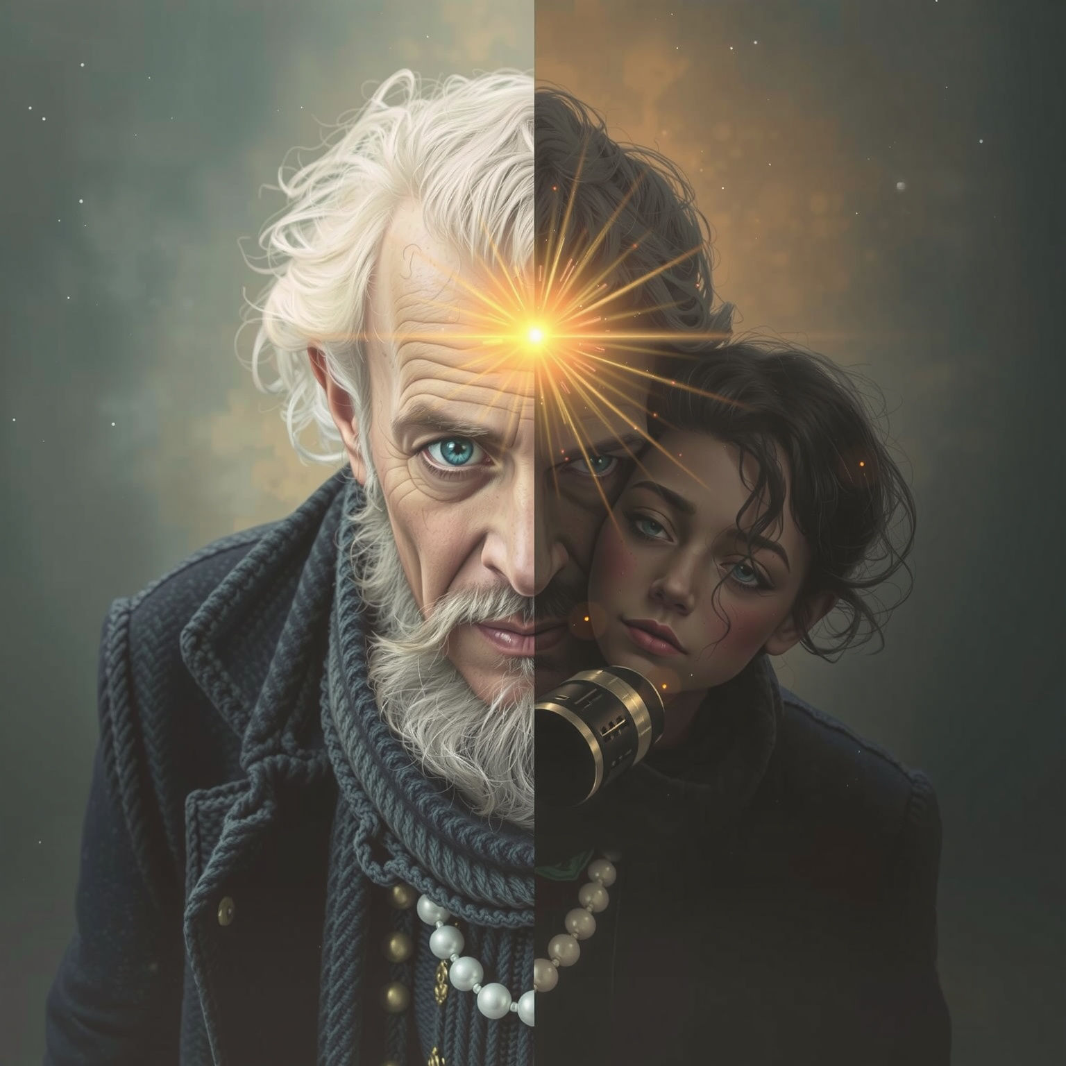 Life and Death Split Screen: Light and Dark