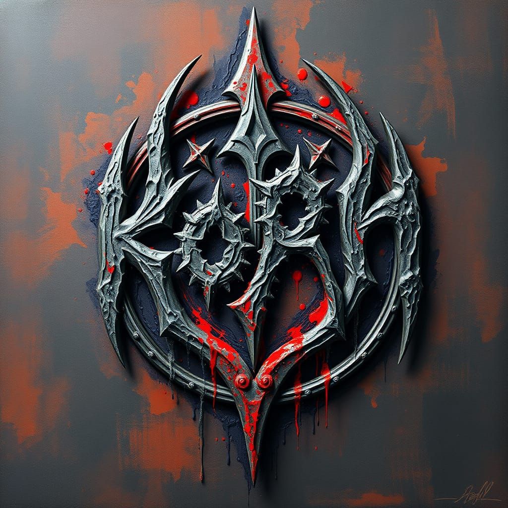 Detailed Matte Painting of Korn Band Symbol