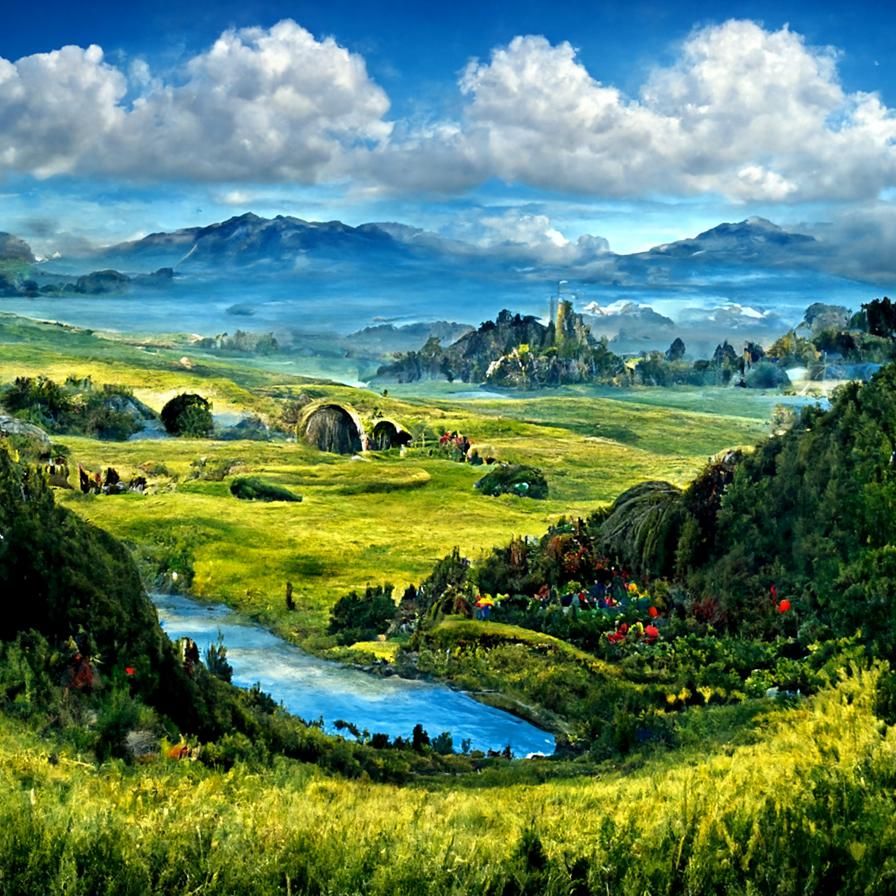 The Shire Landscape: Panoramic Acrylic Art