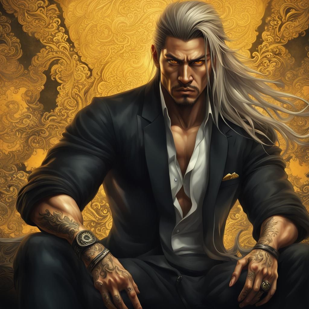 Handsome Yakuza Character in Digital Matte Painting