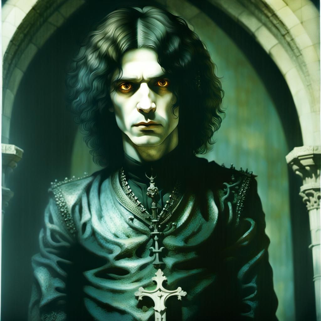 Moody Gothic Portrait in Ornate Church