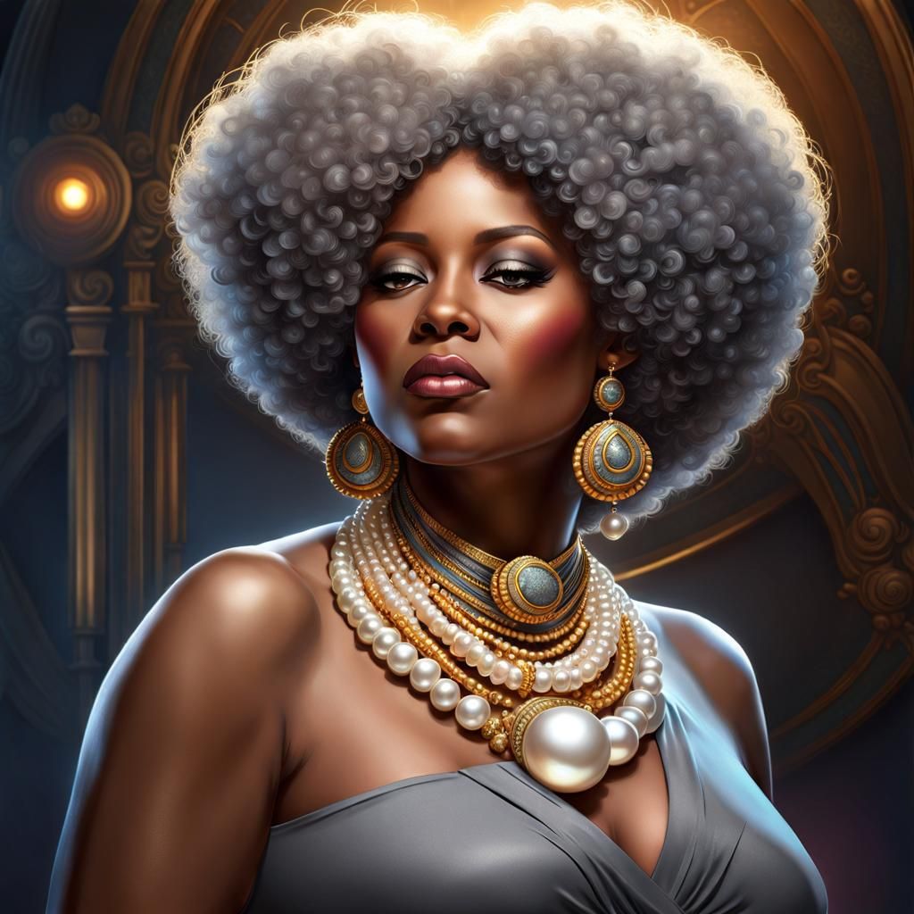 Elegant Portrait of a Mature African American Woman