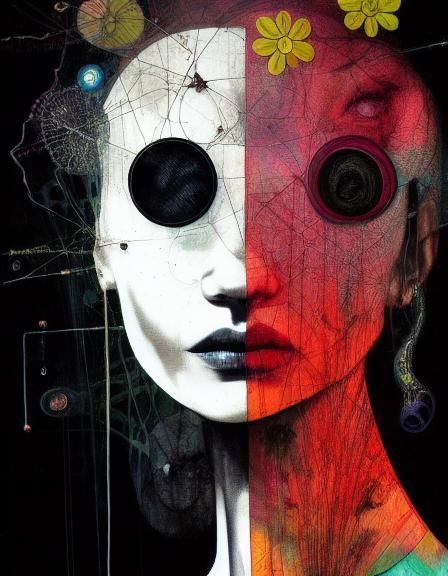 Intricate Woman Portrait with Geometric Details