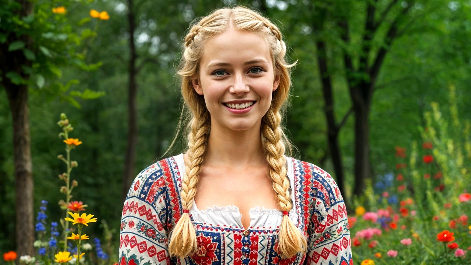 Nordic Princess in Whimsical Garden