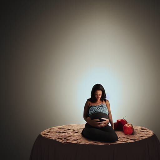 Pregnant Woman in Desert Landscape