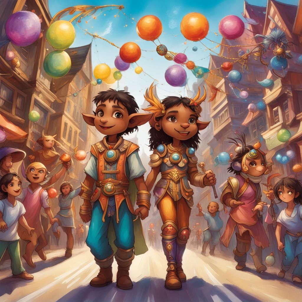 Harmony of Magic and Tech in a Futuristic Village