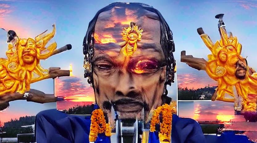 Surreal Image: Snoop Dogg as Hindu God