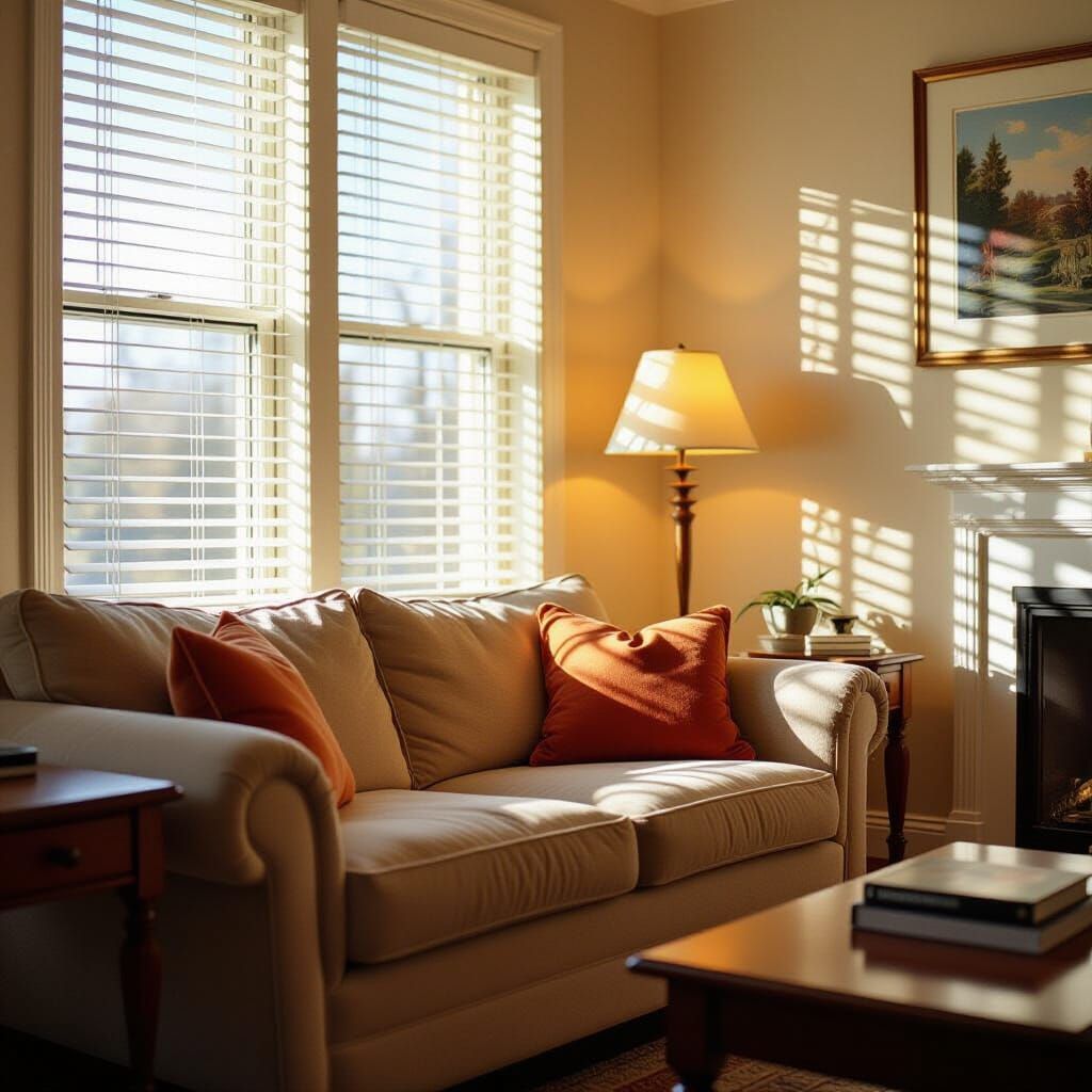 Sunlit 1990s Living Room in Dreamcore Style