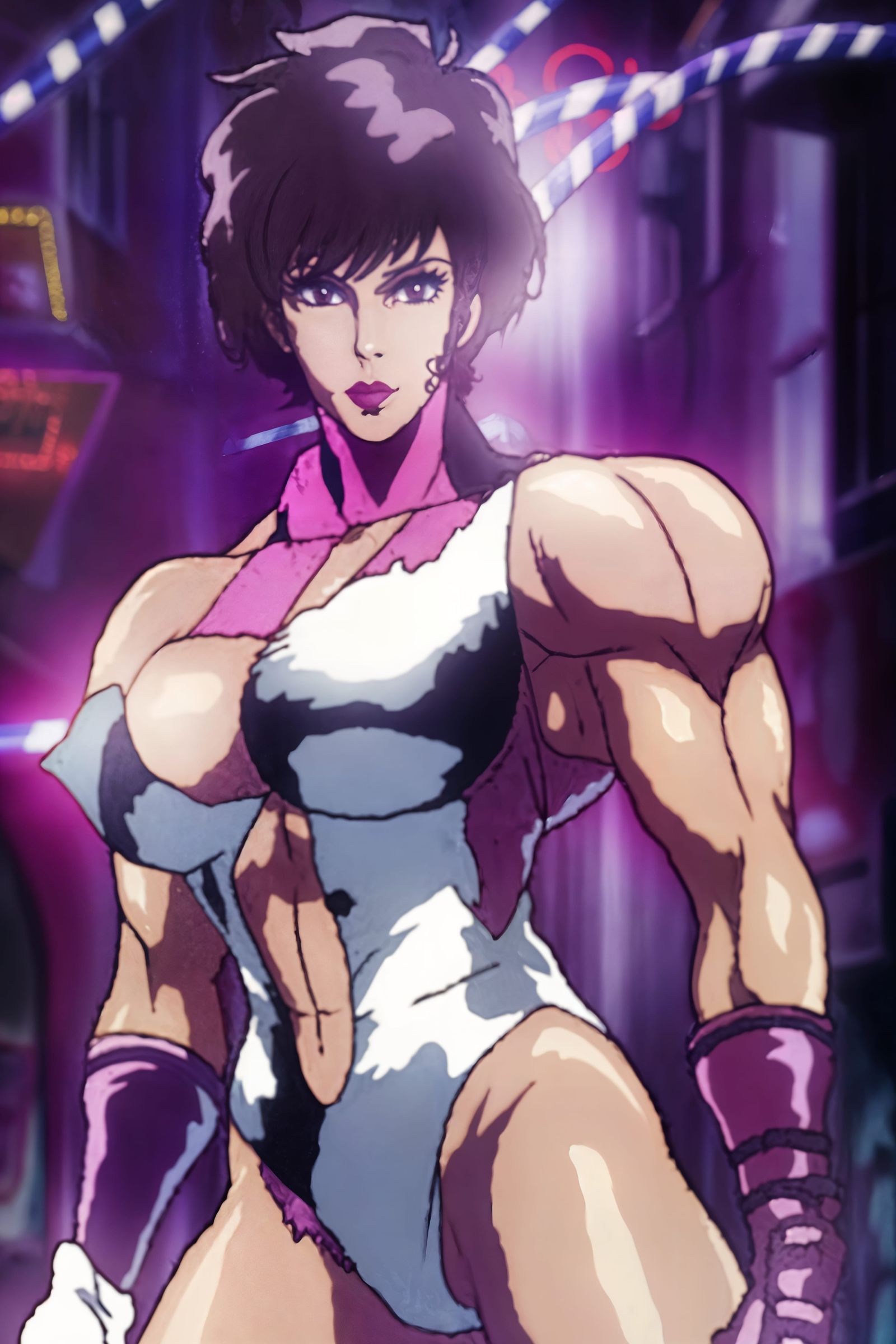 <lora:Christa Bauch :1.0> as a  bodybuilder type Tekken Styl...