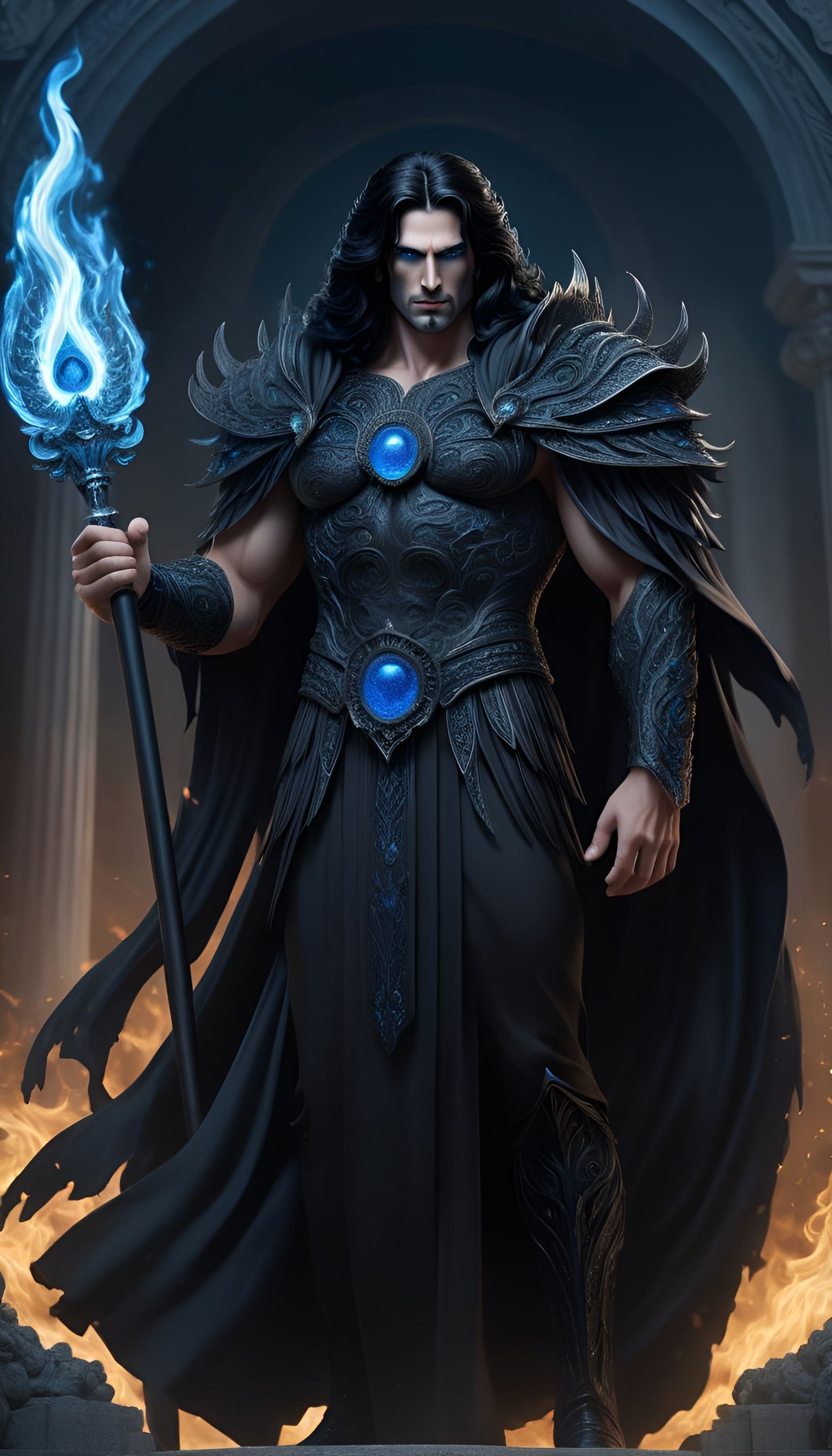 Hades, Lord of the Underworld: Intricately Detailed Portrait