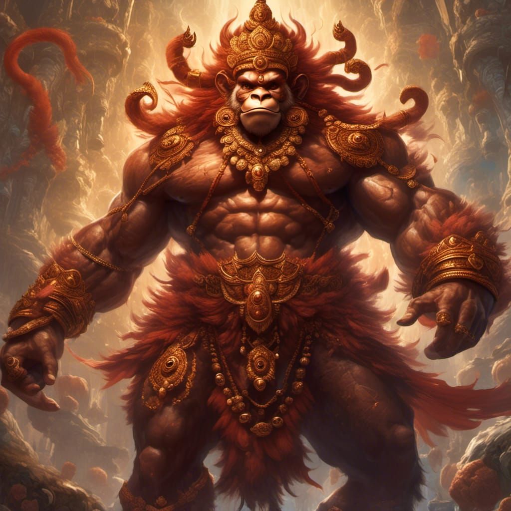 Lord Hanuman: Powerful Deity in Hyperreal Detail