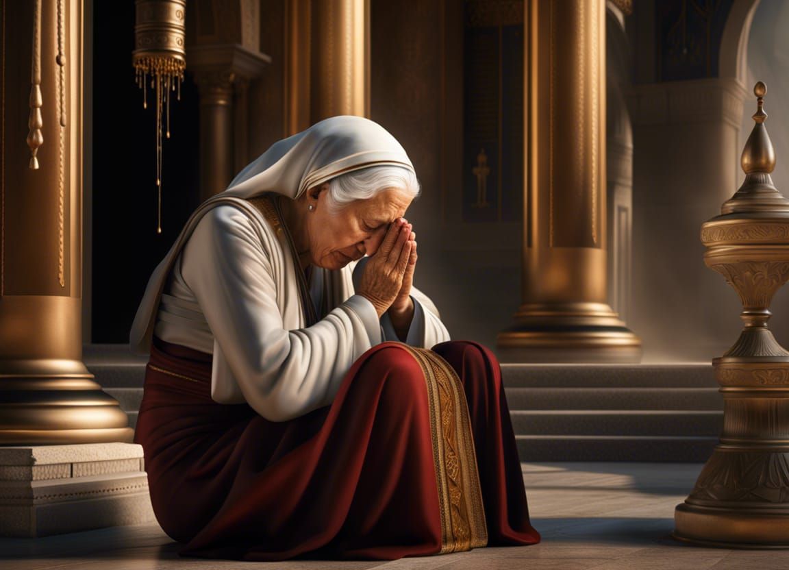 Woman Praying at Temple in Jerusalem