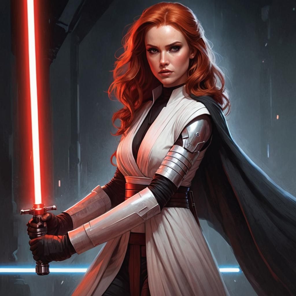 Mara Jade Skywalker Sith Warrior in Detailed Digital Art