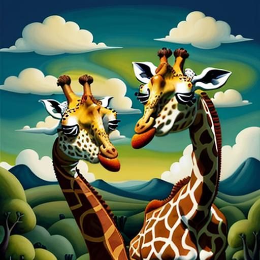Surreal Giraffes Eating Cupcakes: A Watercolour Dream