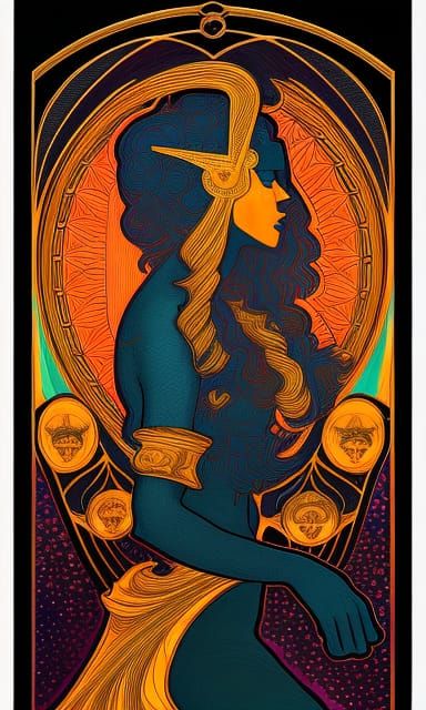 Miami Dolphins Angel in Stained Glass Tarot Card