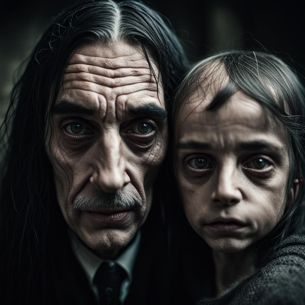 Frankenstein Meets The Addams Family Portrait