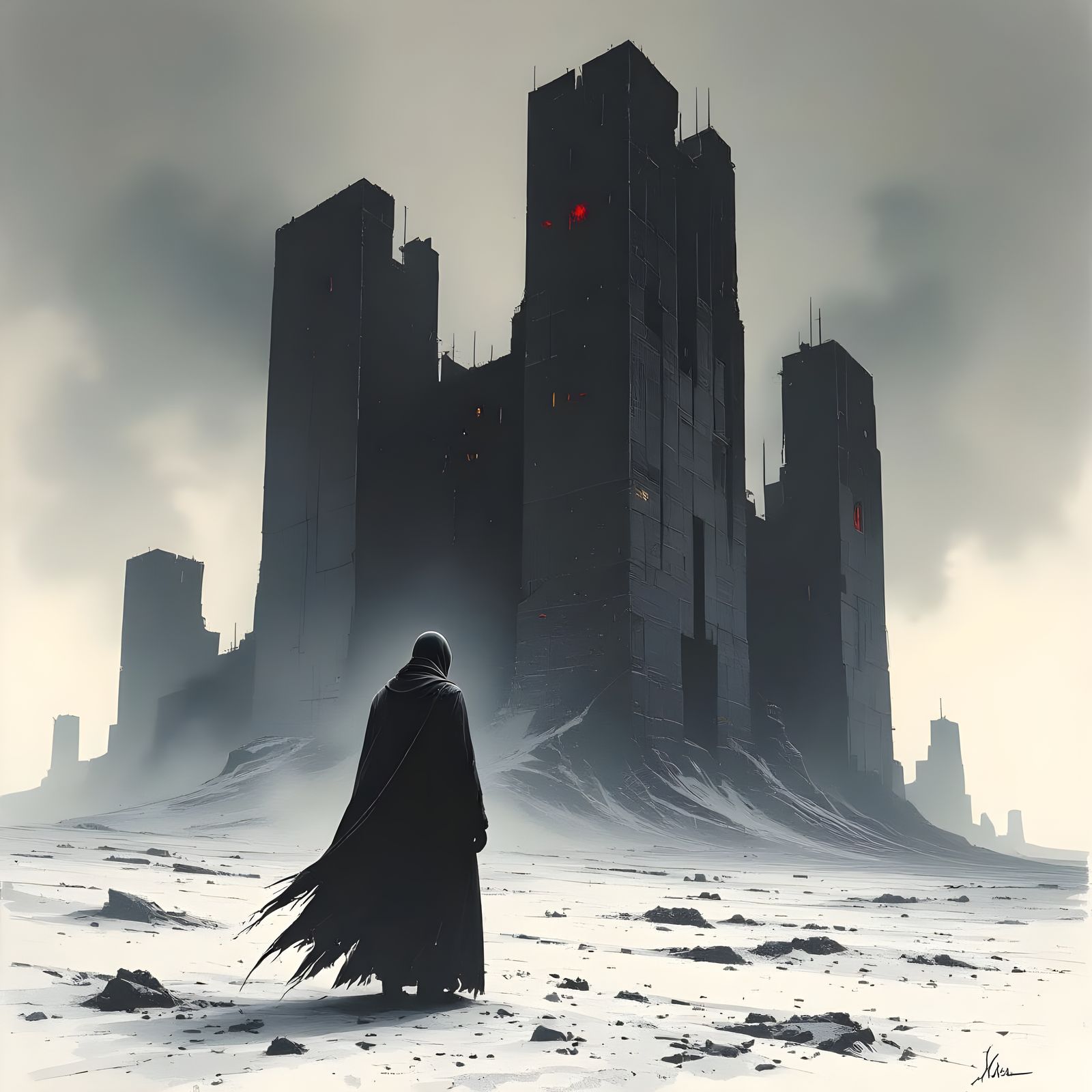 Eerie Brutalist Architecture in Dystopian Wasteland