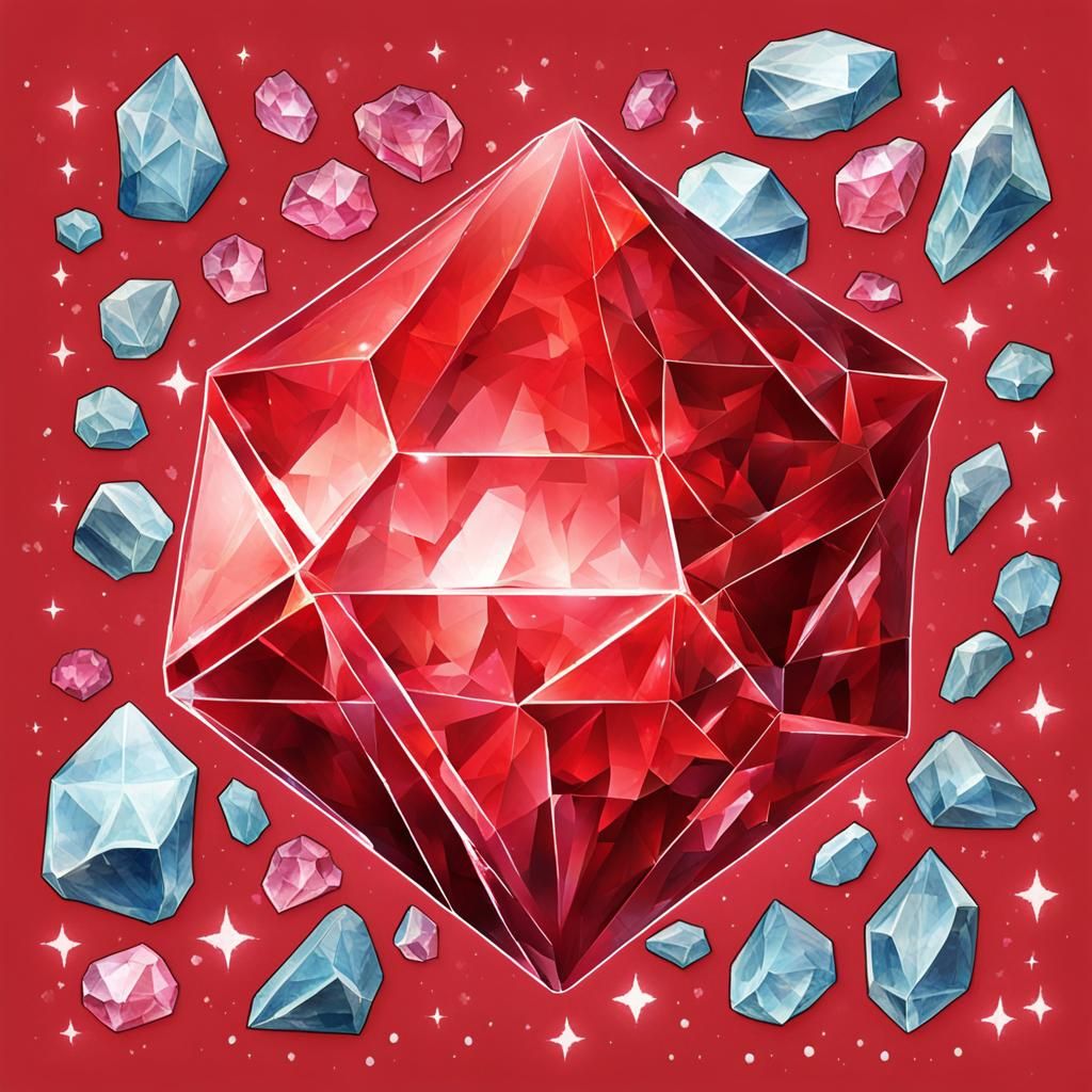 Giant Red Crystal Formation