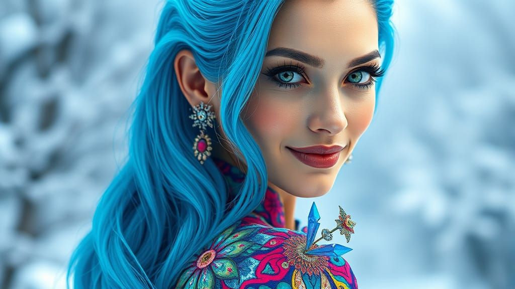 Hyperrealistic Portrait of an Enigmatic Woman in Futuristic ...