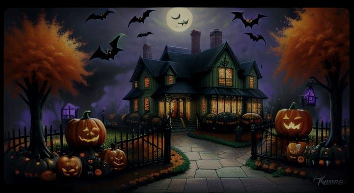 Halloween Flowers in Luminist Style