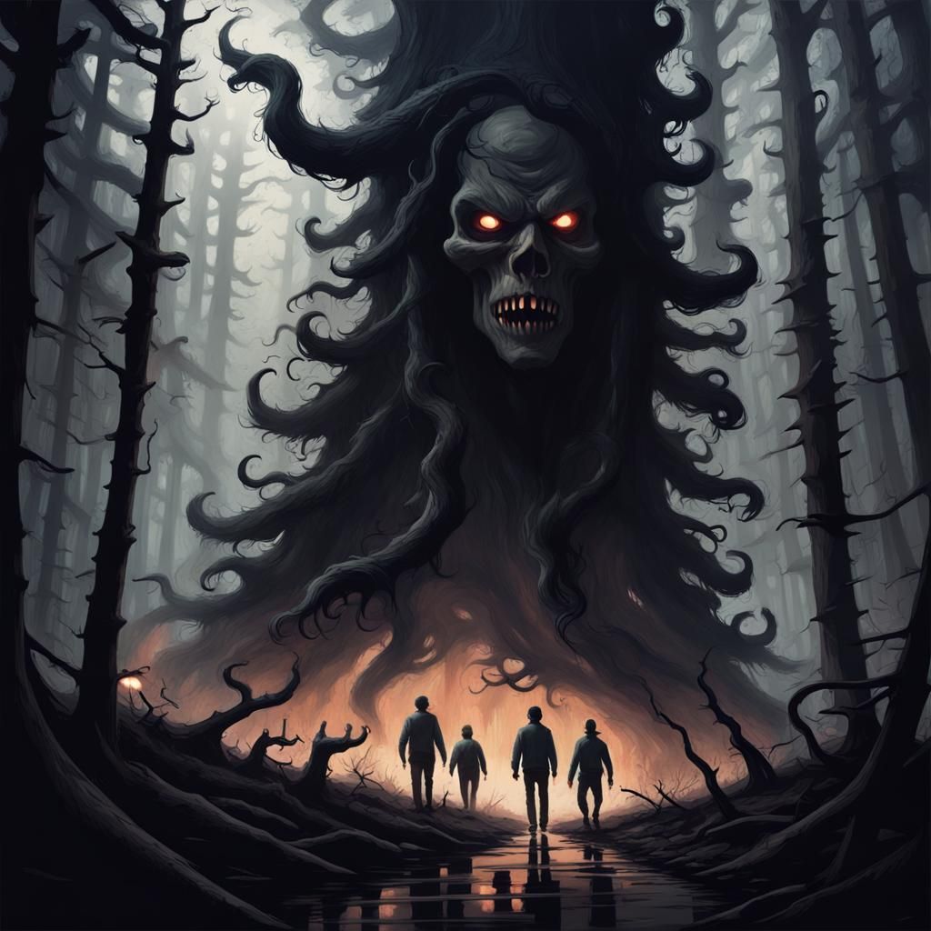 Sinister Shadow Demons in a Dark Forest