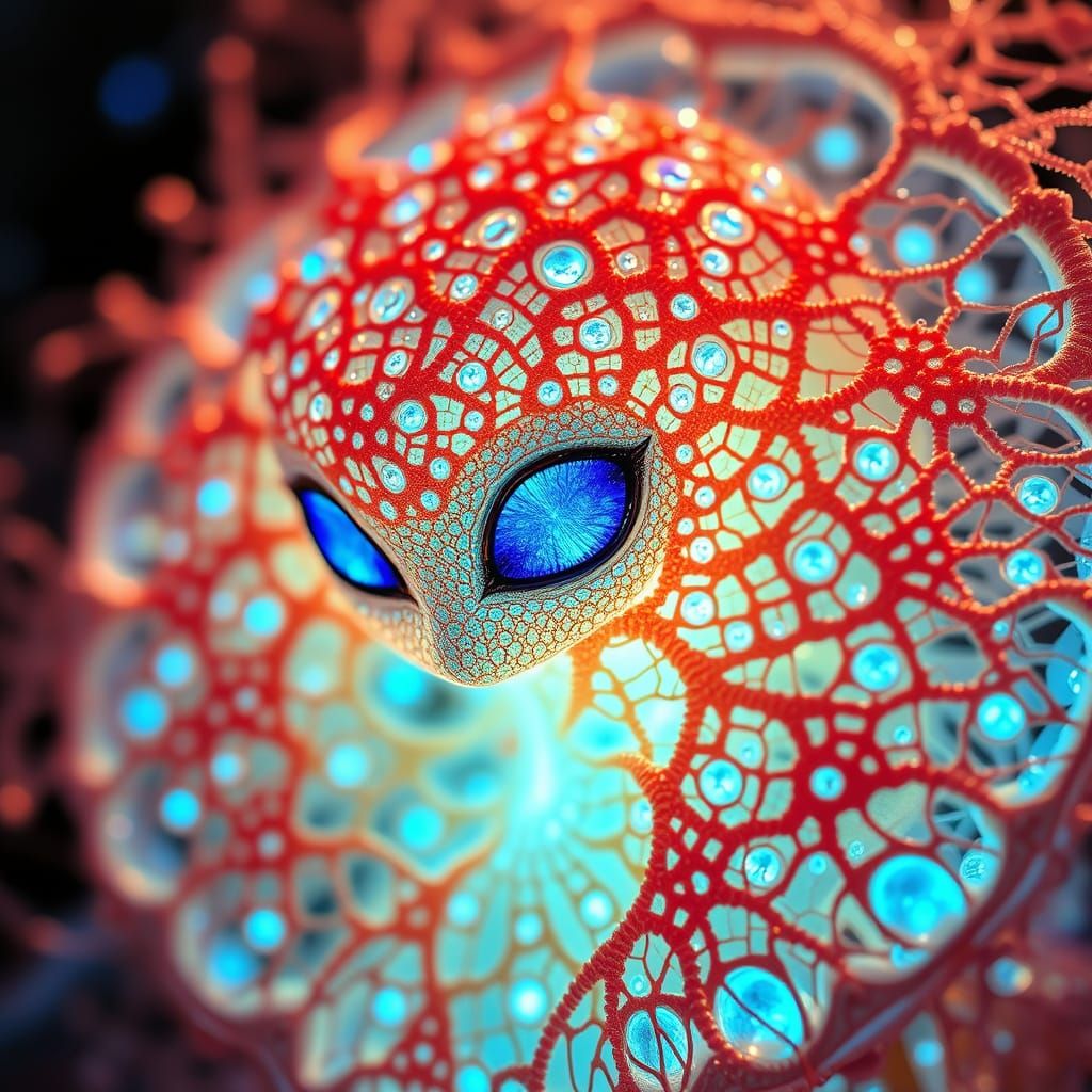 Intricate Alien Babies in Postmodern Landscape