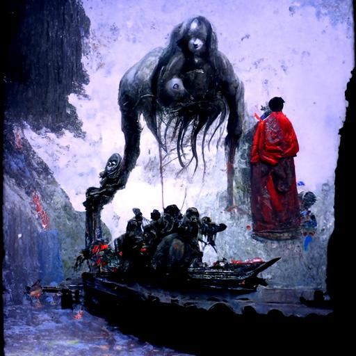 Horrific Asia Inspired by Doré and Rutkowski