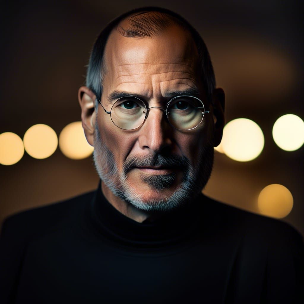 Professional Portrait of Steve Jobs with Bokeh