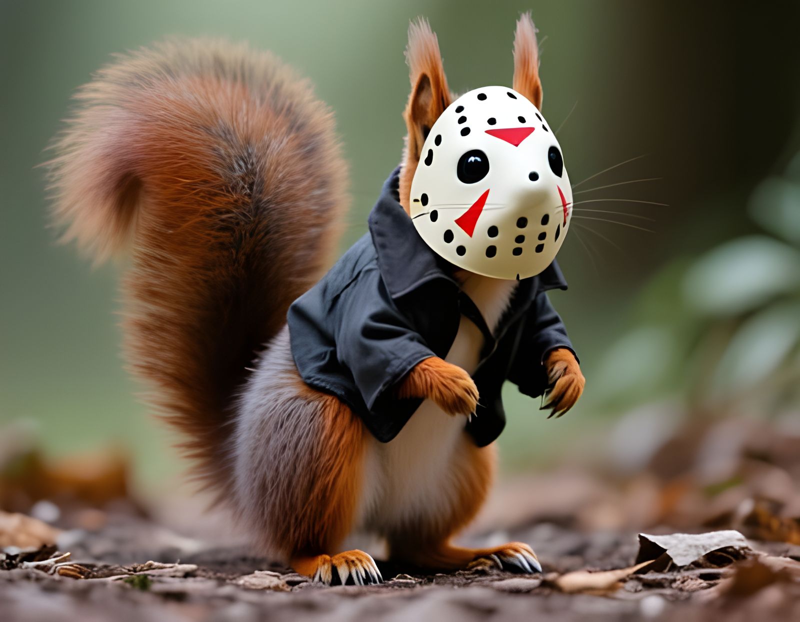 Horror Squirrel as Jason Voorhees
