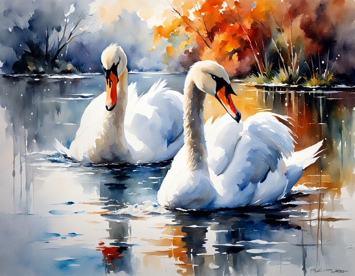 Tranquil Elegance: Swan Symphony