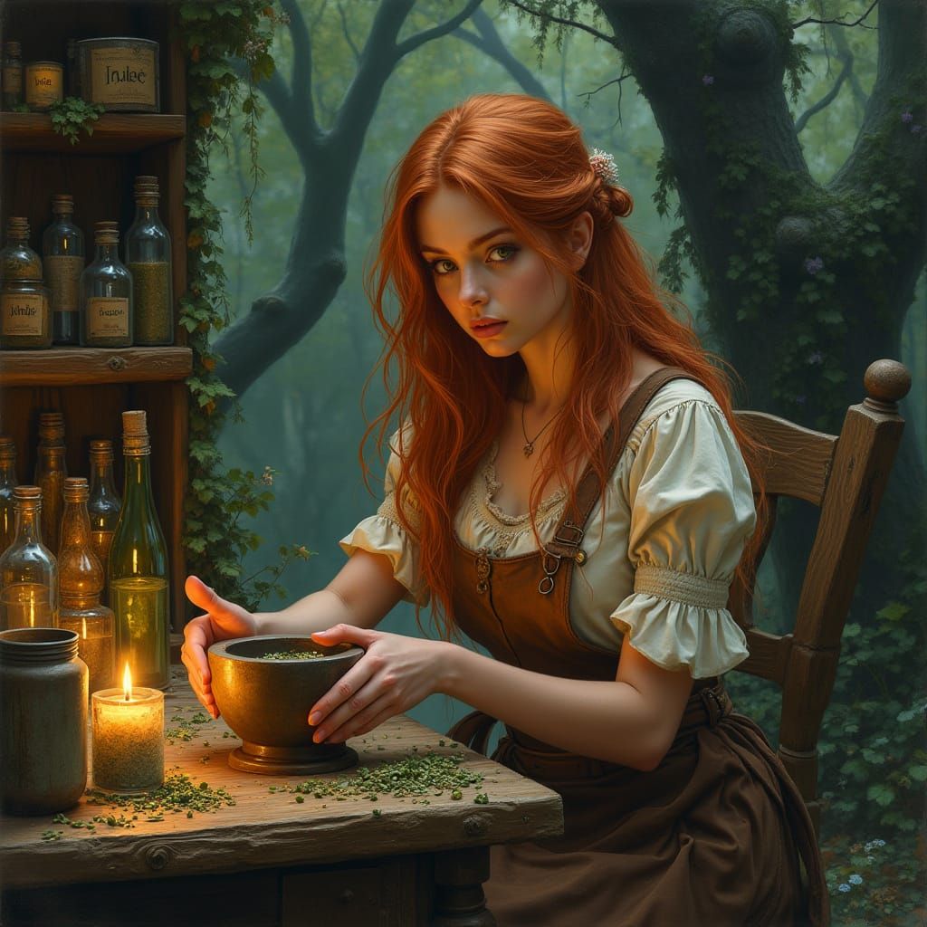 Forest Apothecary: A Brian Froud-Inspired Scene