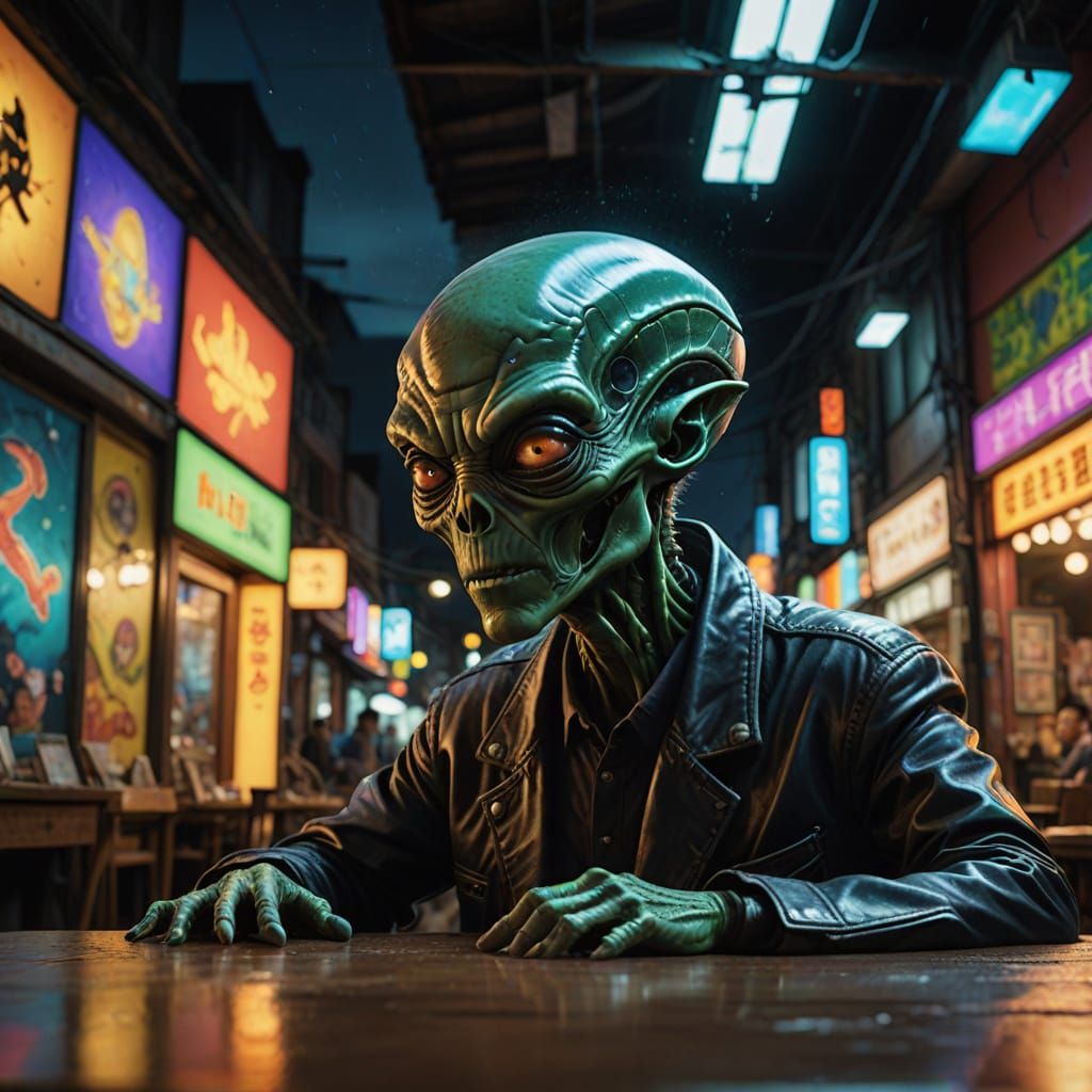 Alien World Meets Future Town in Split Screen