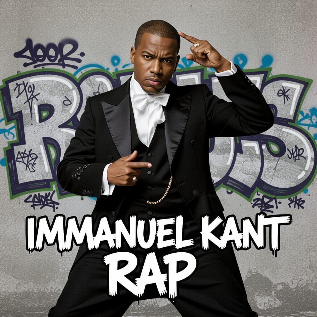 Immanuel Kant Rapping: Humorous Album Cover Art