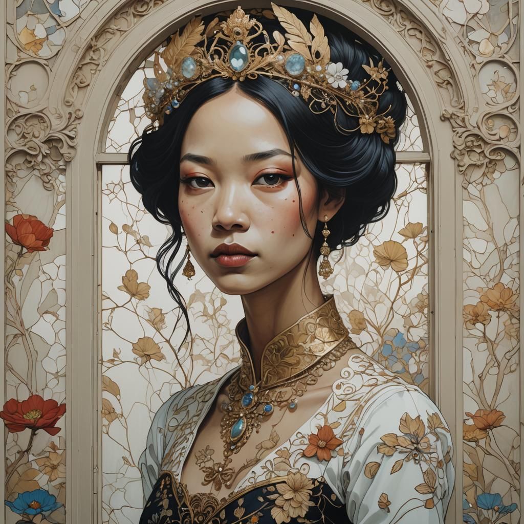 Portrait of a Queen with Window Background