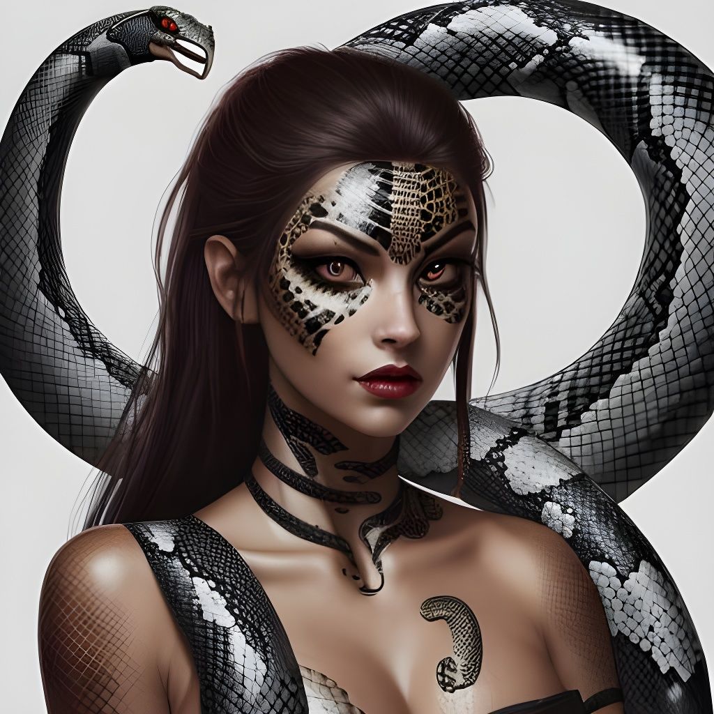 Portrait of a Gorgeous Snake Woman