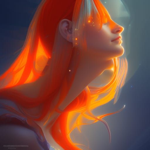 Detailed Portrait of an Orange Fairy